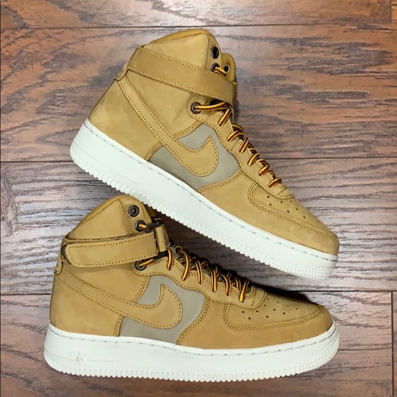 NIKE AIR FORCE 1 HIGH PRM (GS) Wheat/Khaki-Light B - Picture 7 of 16